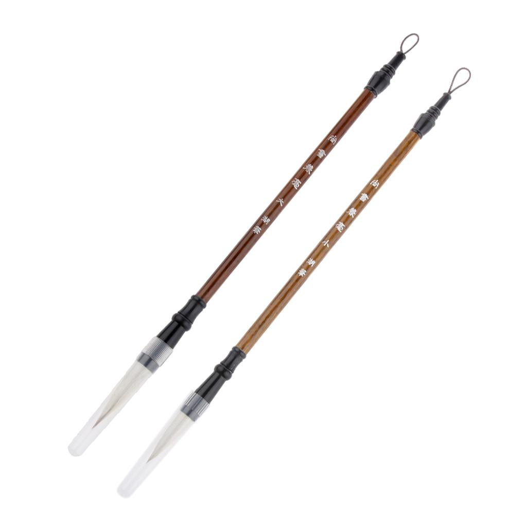 2Pcs Traditional Chinese Brush Ink Pen for Calligraphy Writing Tools S & L