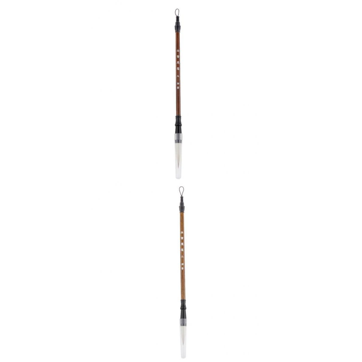 2Pcs Traditional Chinese Brush Ink Pen for Calligraphy Writing Tools S & L