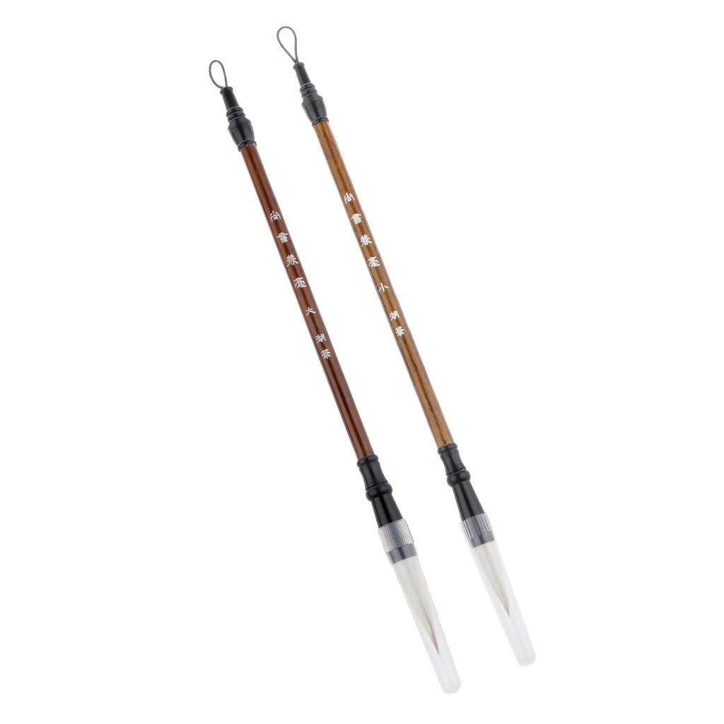 2Pcs Traditional Chinese Brush Ink Pen for Calligraphy Writing Tools S & L