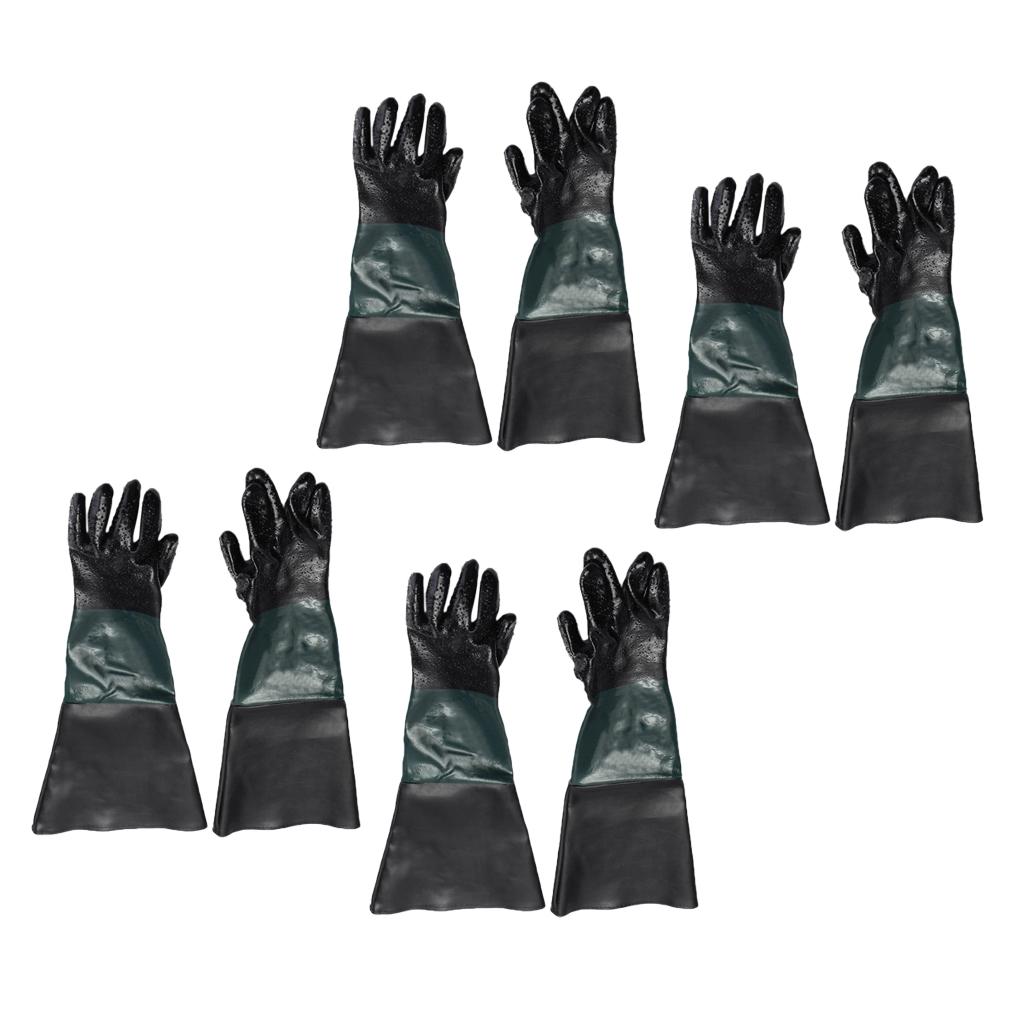 4 Pairs of 60cm Replacement Labour Protection Gloves For Sand Blasting