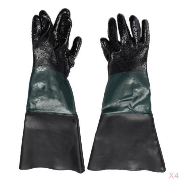 4 Pairs of 60cm Replacement Labour Protection Gloves For Sand Blasting