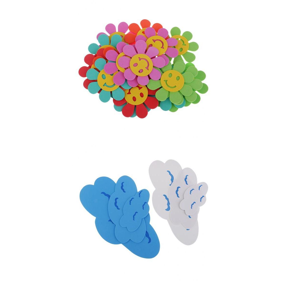26Pcs Foam Cloud and Flower Wall Sticker for Kid Children's Room Decoration