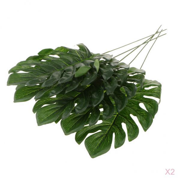 10-Pieces Large Artificial Leaf Faux Foliage Leaves DIY Decor Monstera Leaf