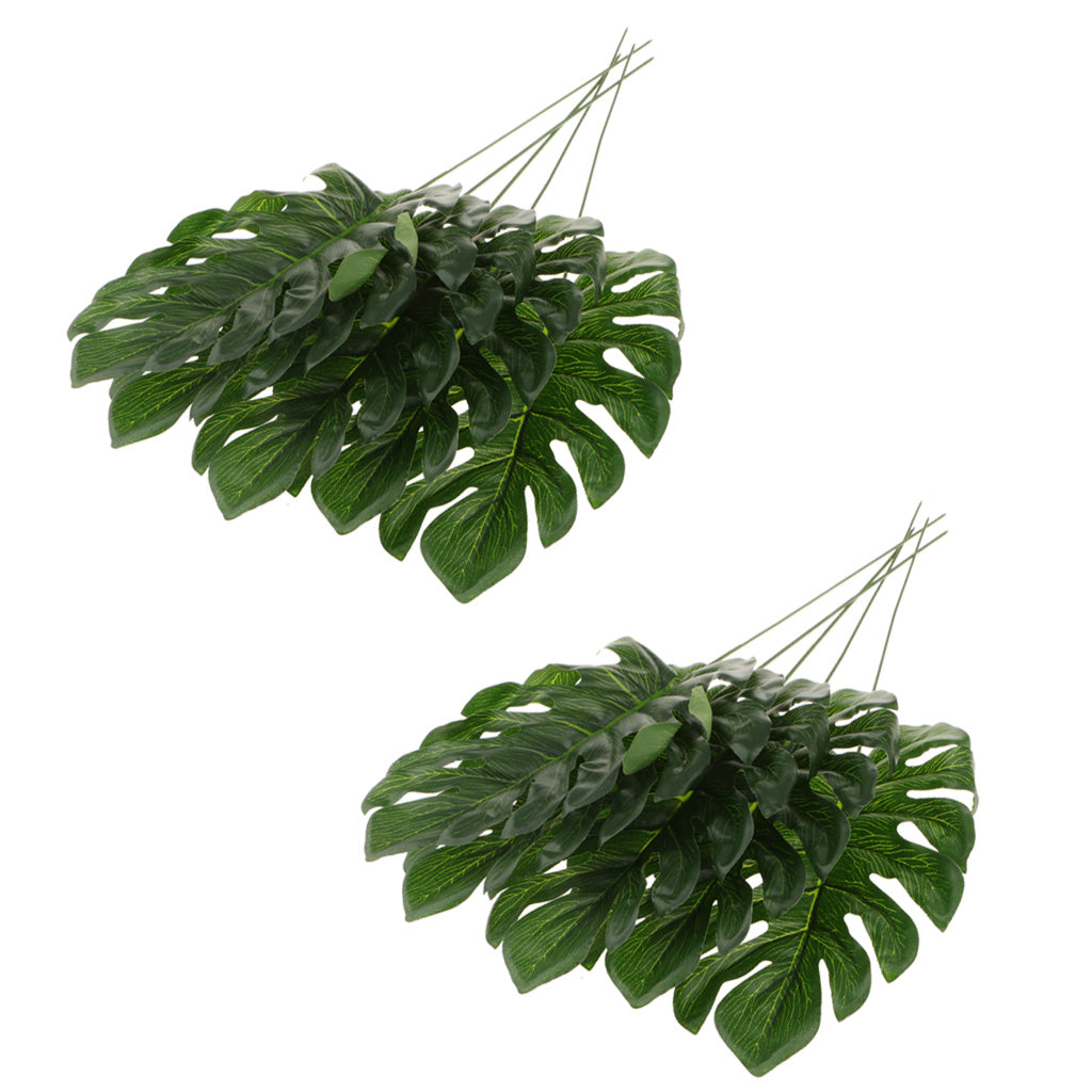 10-Pieces Large Artificial Leaf Faux Foliage Leaves DIY Decor Monstera Leaf