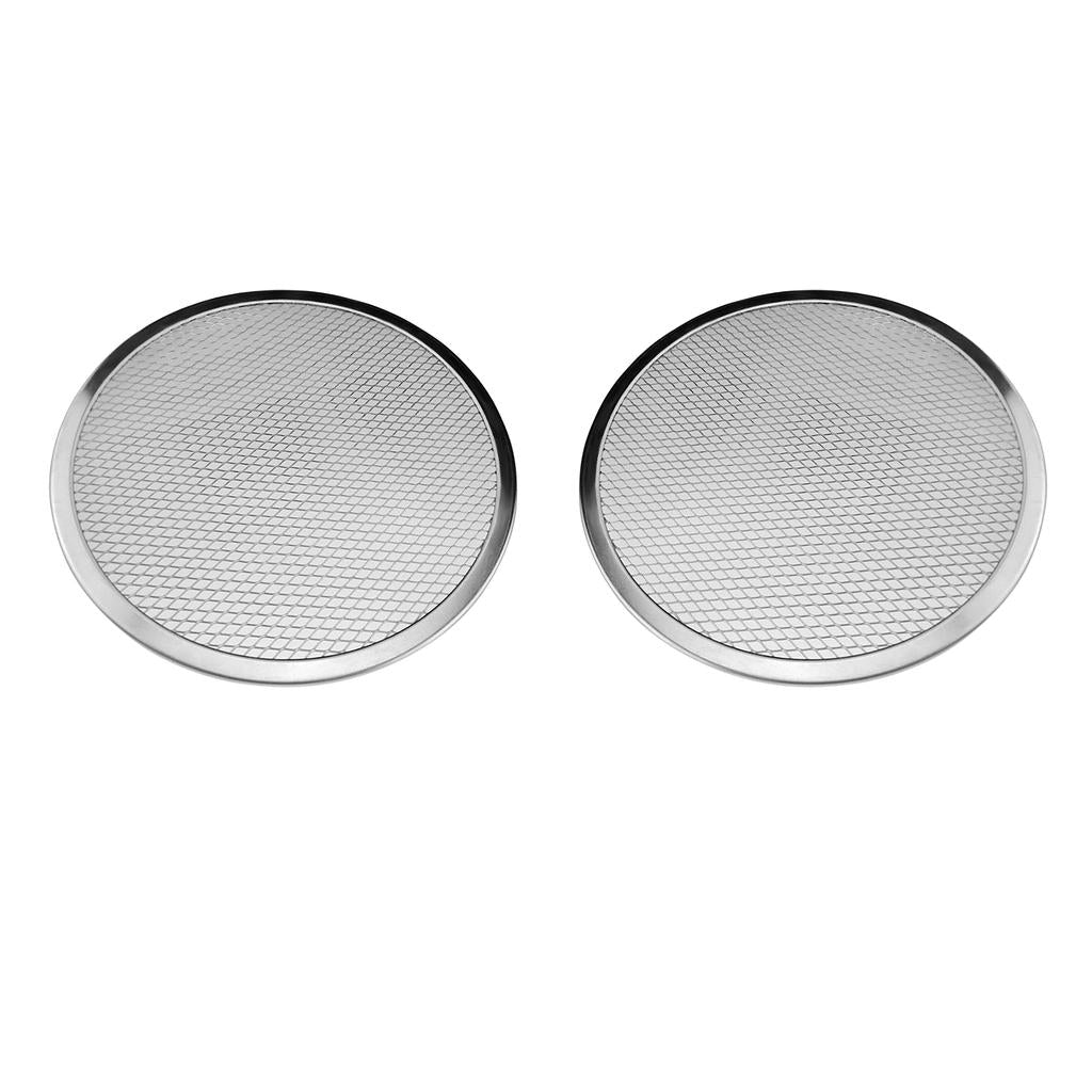 2pcs Aluminium Flat Mesh Pizza Screen Oven Baking Tray Net Bakeware 16inch