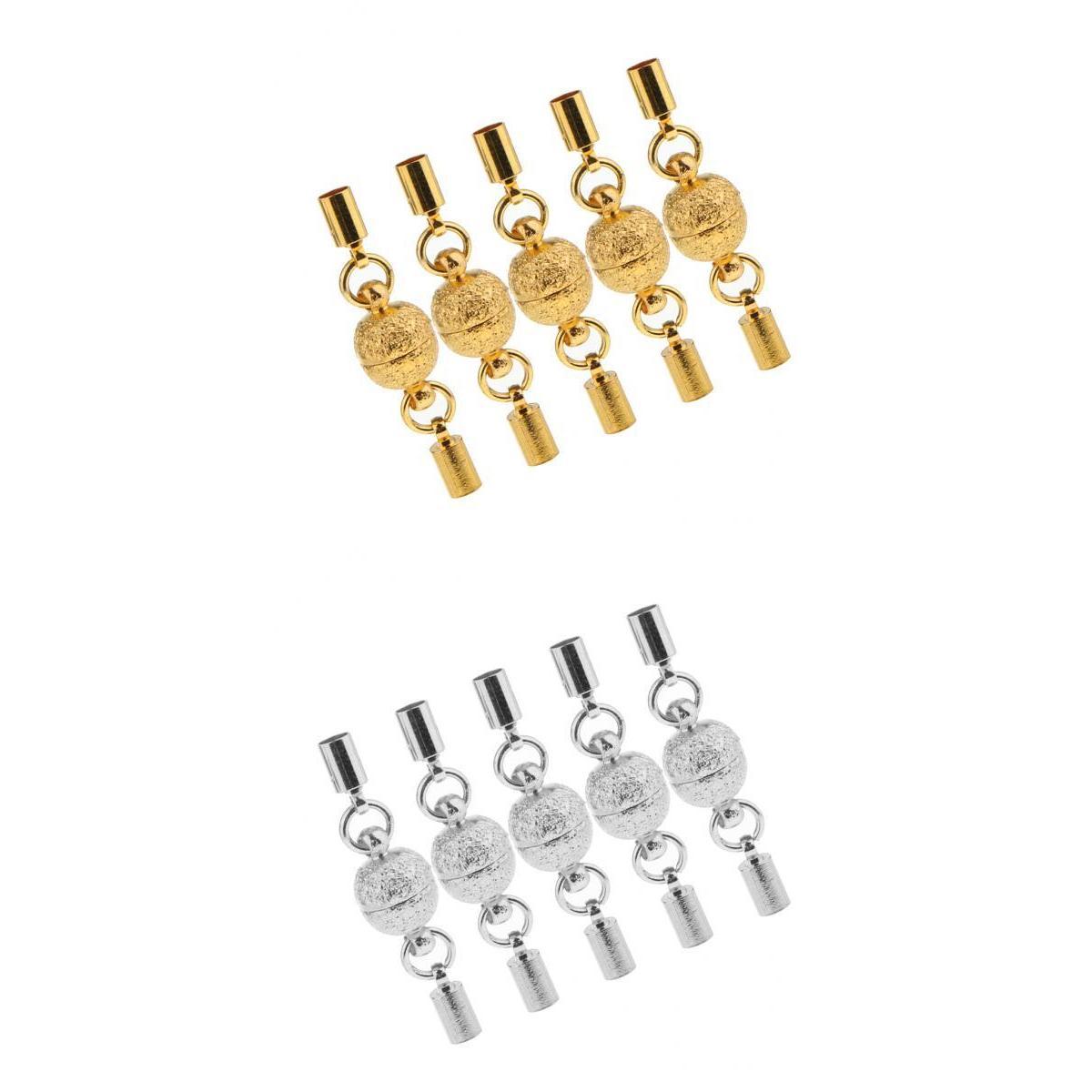 10 Pieces Frosted Ball Magnetic Clasps with End Caps Jewelry DIY Findings