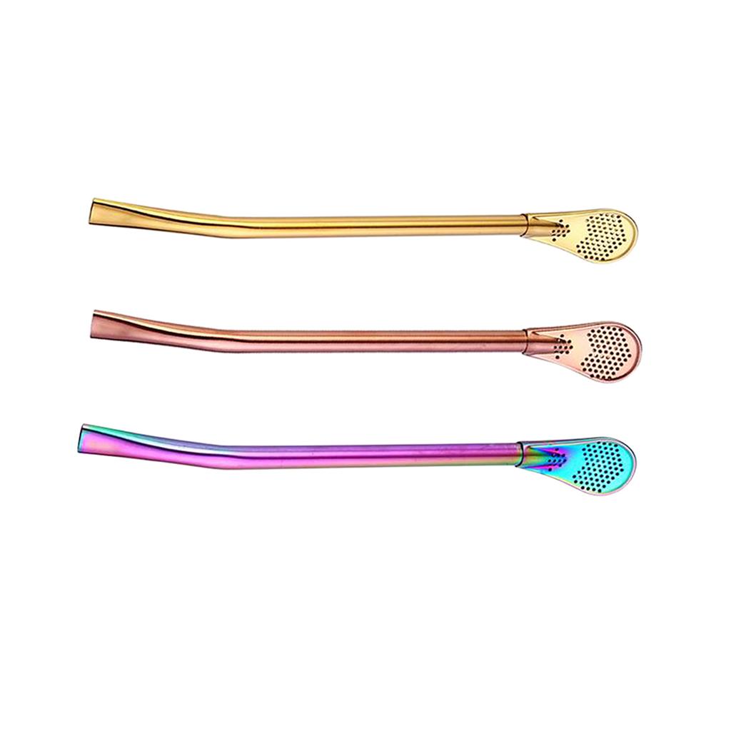 3PC Stainless Steel Sucker Stirrer Coffee Drinking Spoon Teaspoon multicolor