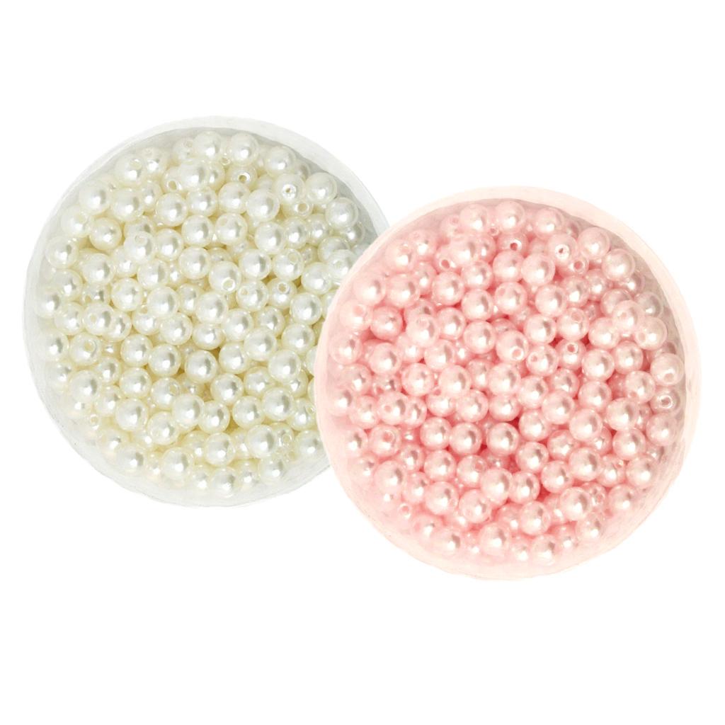 1000 Pieces 6mm Round Imitation Pearl Loose Spacer Beads DIY Jewelry Crafts