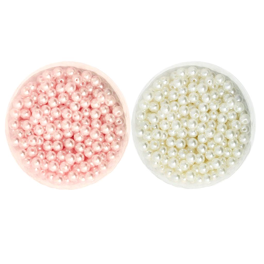 1000 Pieces 6mm Round Imitation Pearl Loose Spacer Beads DIY Jewelry Crafts