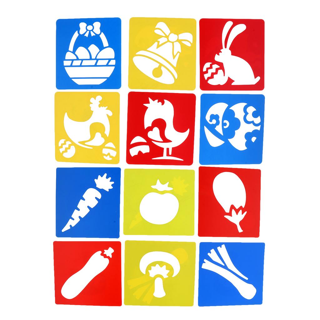 12 Pieces Plastic Drawing Template Stencils Ruler for Kids DIY Crafts Toys