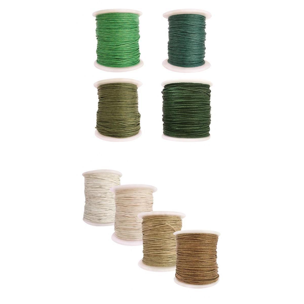 8 Rolls of 80 Meters Waxed Cotton Cord String Jewelry Making Accessories 1mm