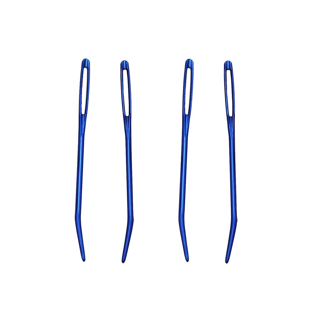 4pcs Aluminium Large-eye Bent Tip Tapestry Darning Needles Knitting Craft