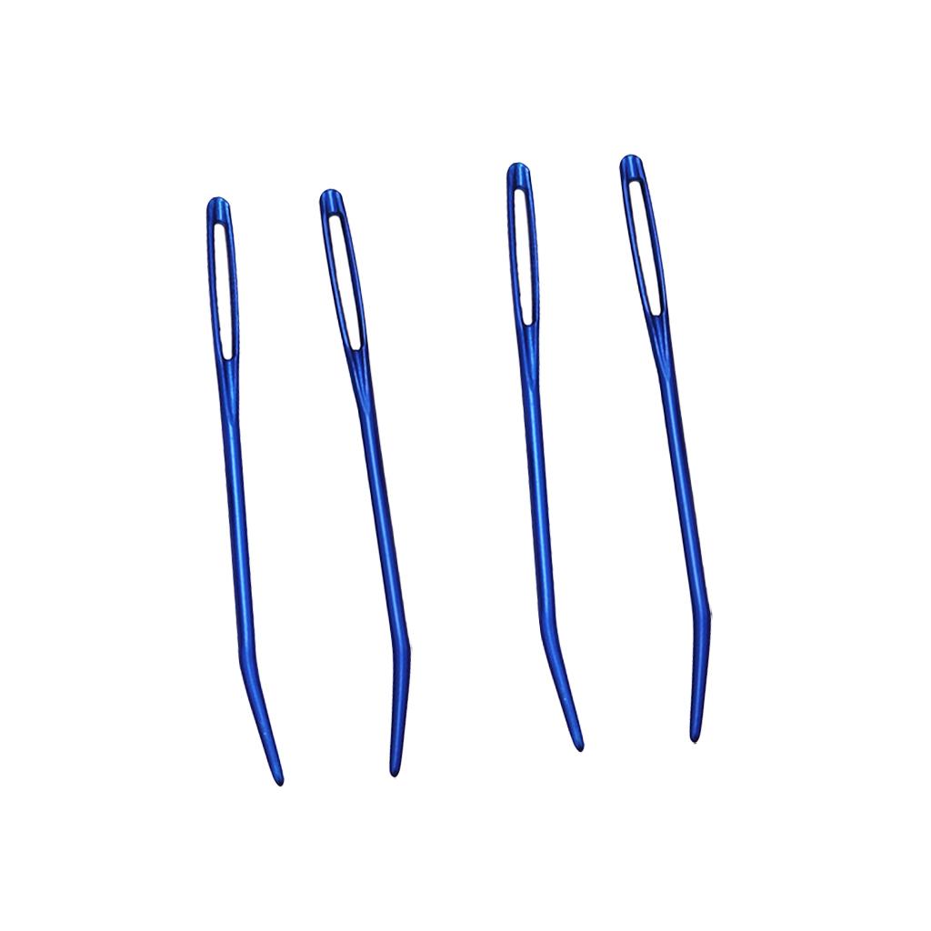 4pcs Aluminium Large-eye Bent Tip Tapestry Darning Needles Knitting Craft