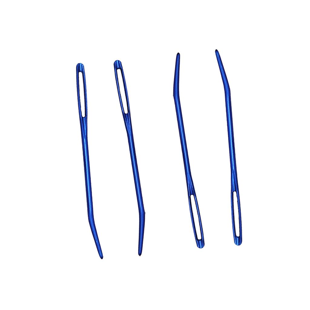 4pcs Aluminium Large-eye Bent Tip Tapestry Darning Needles Knitting Craft