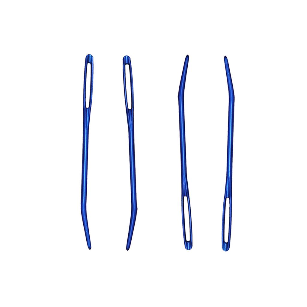 4pcs Aluminium Large-eye Bent Tip Tapestry Darning Needles Knitting Craft