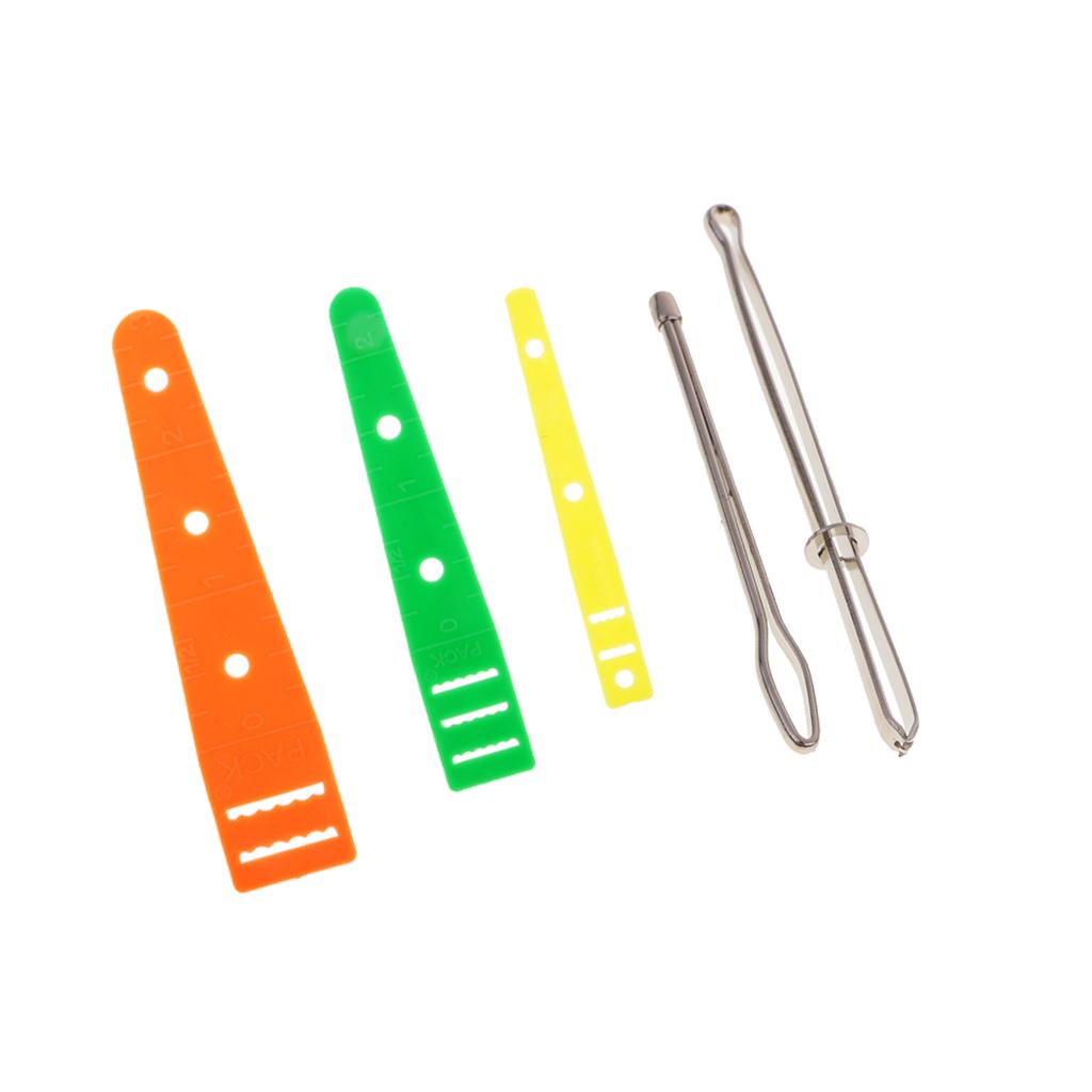 5pcs Assorted Bodkin Needles Threader Tweezers Elastic Threaders Guides