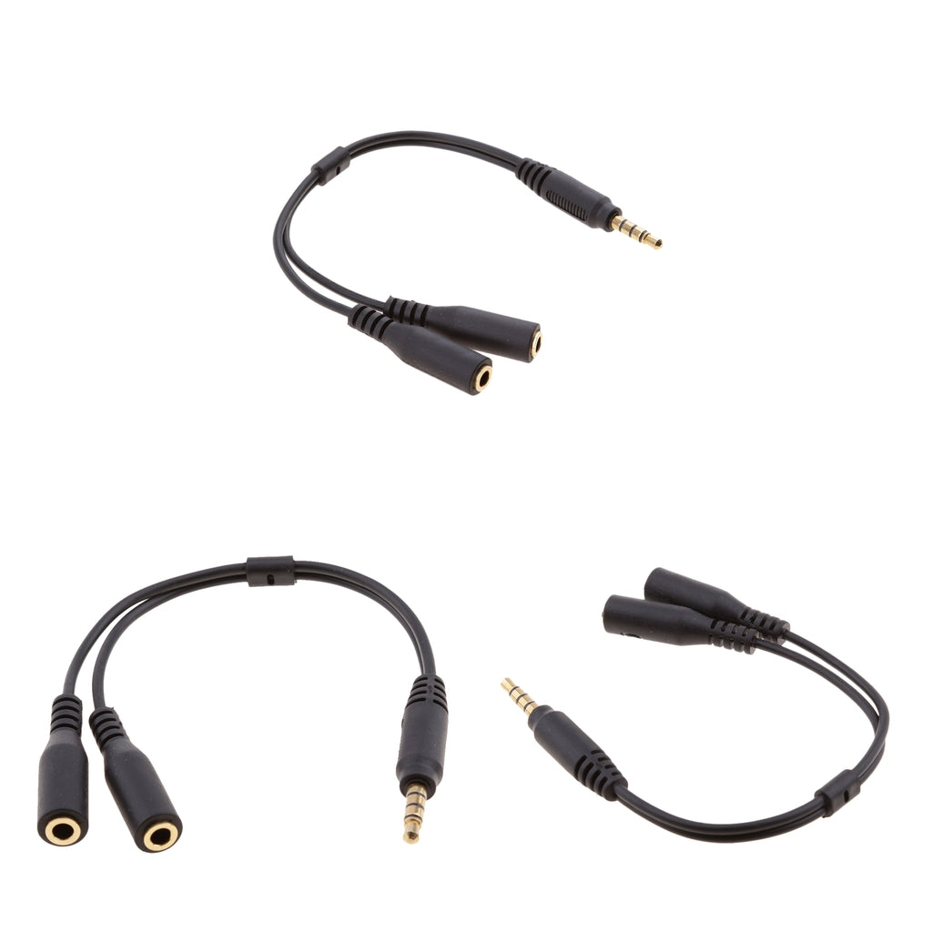 3 Pieces 3.5mm Splitter Mic And Audio Male to Female Adapter for PS4 PC