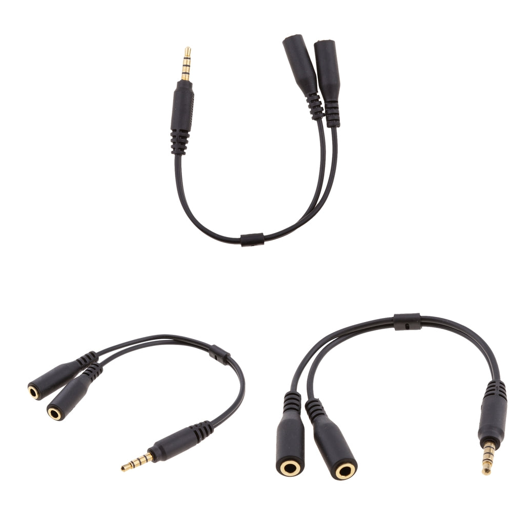 3 Pieces 3.5mm Splitter Mic And Audio Male to Female Adapter for PS4 PC