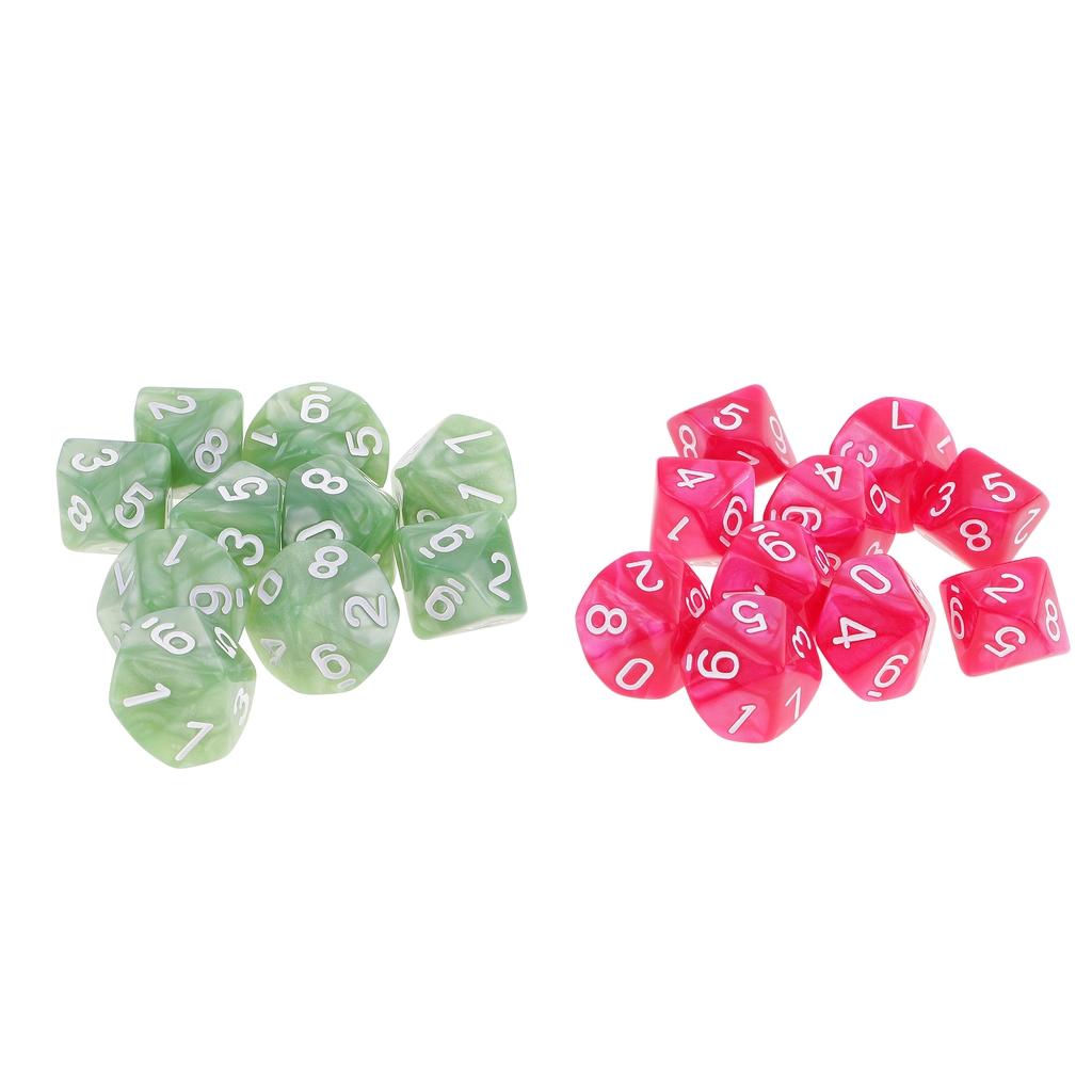 20pcs 10 Sided Dices D10 Polyhedral Dice for Dungeons and Dragons Game