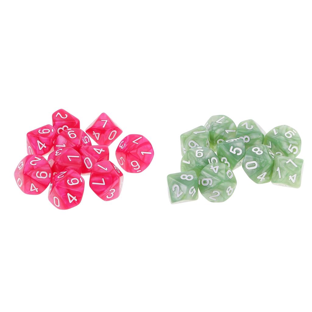 20pcs 10 Sided Dices D10 Polyhedral Dice for Dungeons and Dragons Game