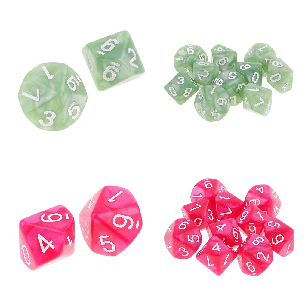 20pcs 10 Sided Dices D10 Polyhedral Dice for Dungeons and Dragons Game