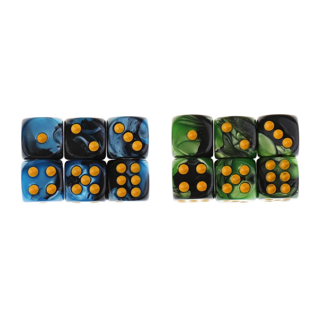 100pcs/Set Acrylic D6 Round Corner Dice 12mm for Party Role Playing Game Toy