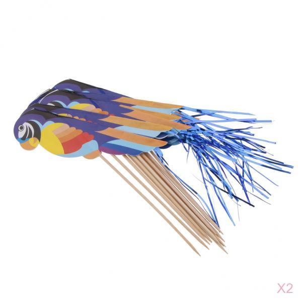 100pcs Foil Parrot Fruit Sticks Cocktail Picks Party Table Decoration