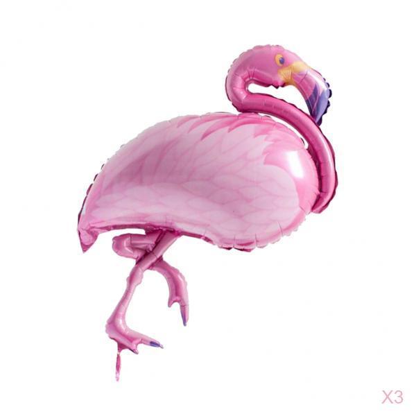3pcs Large Foil Flamingo Balloon Tropical Hawaiian Kids Birthday Party Toy