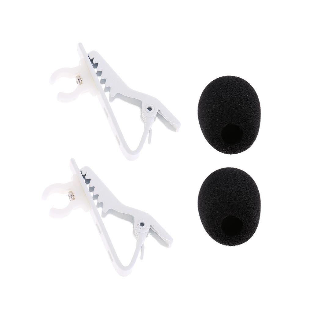 6mm Ring Type Lavalier Microphone Tie Clip+Microphone Windshiled Foam Cover