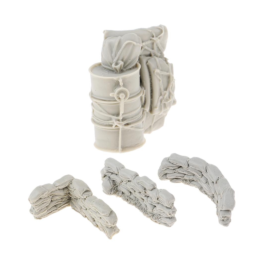 1/35 Resin Soldier Scenario Accessory Sandbag Wall&Oil Drum Canvas Bag Model