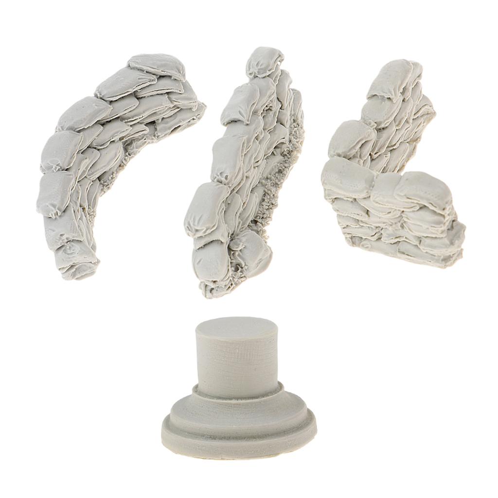 1/35 Resin Soldier Scenario Accessory Sandbag Walls and Bust Base Resin Kit