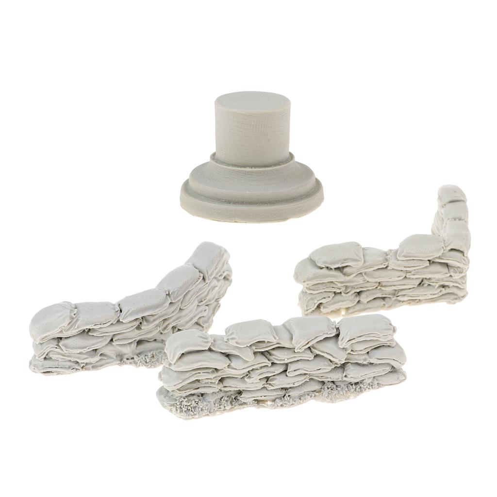 1/35 Resin Soldier Scenario Accessory Sandbag Walls and Bust Base Resin Kit