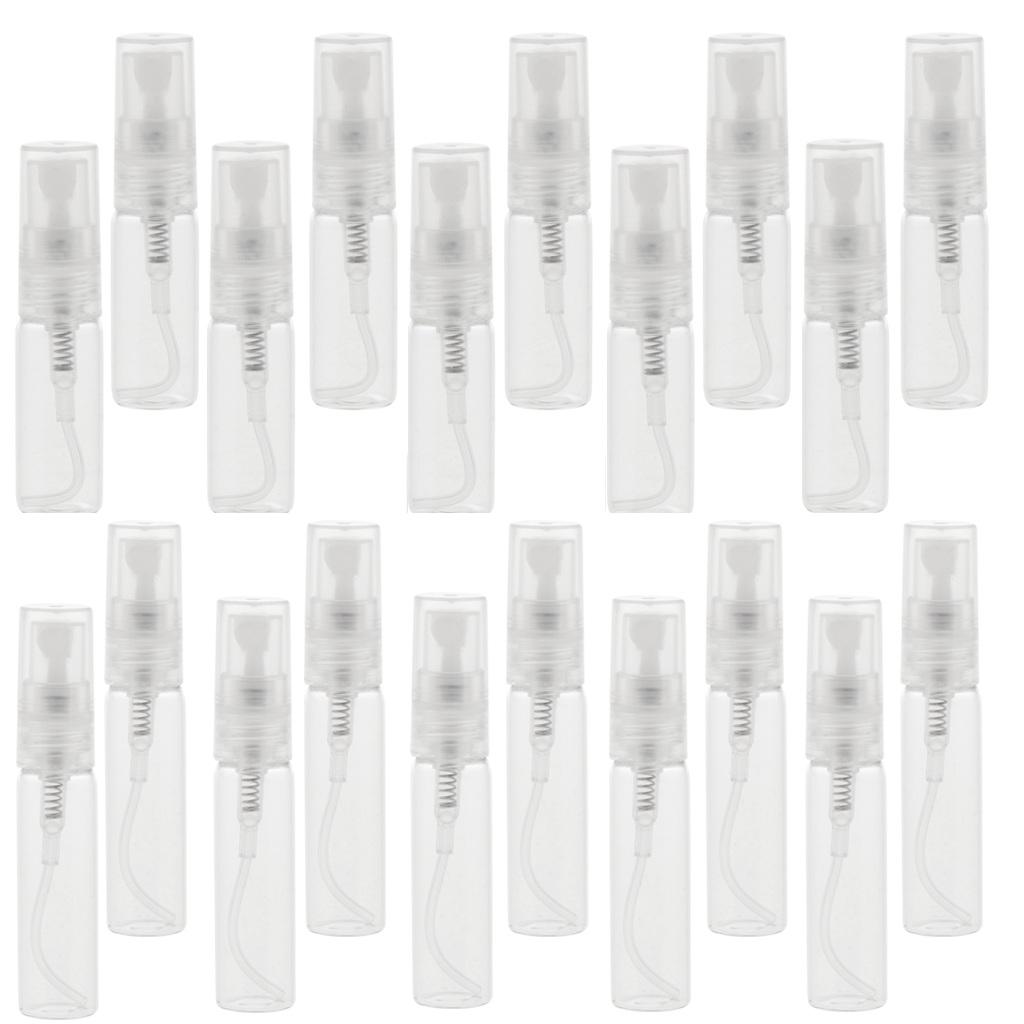 20Pcs Glass Perfume Empty Bottle Atomizer Pump Sprayer Refillable Travel
