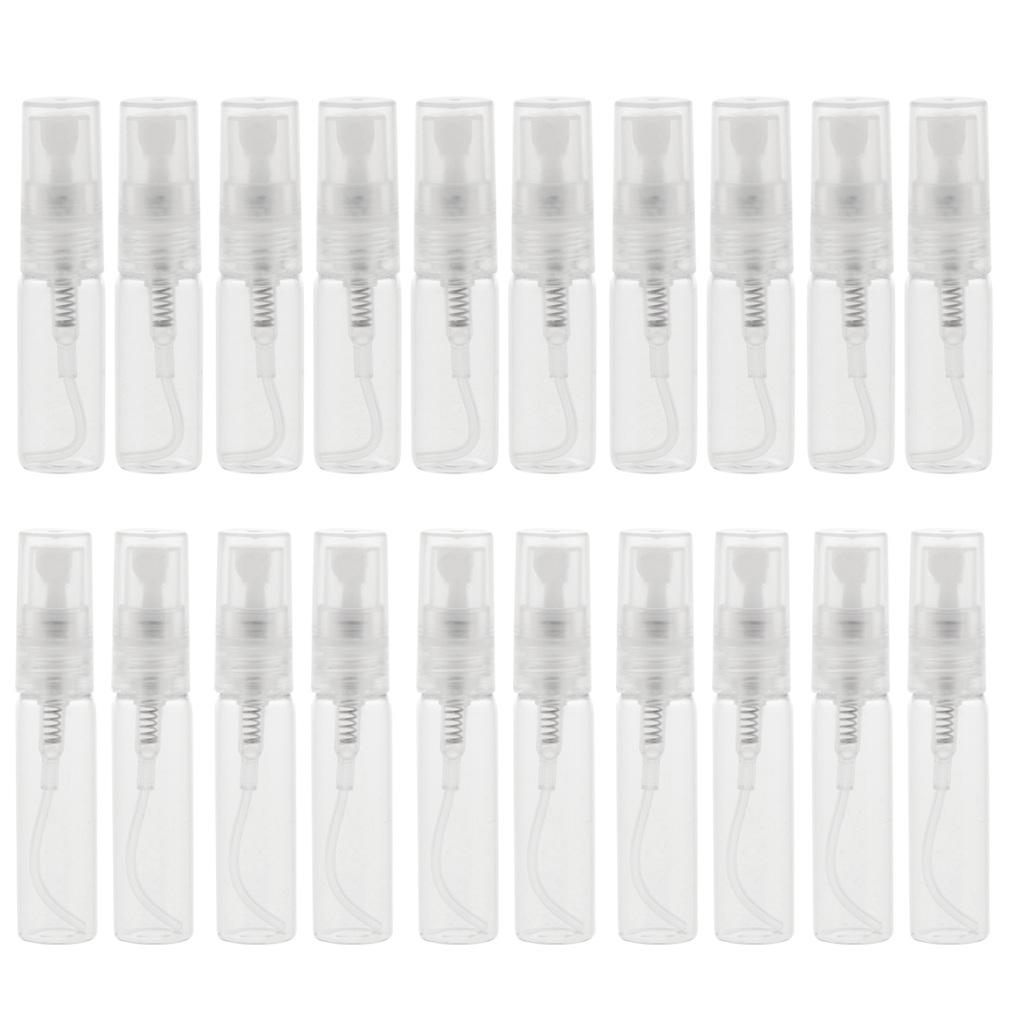 20Pcs Glass Perfume Empty Bottle Atomizer Pump Sprayer Refillable Travel