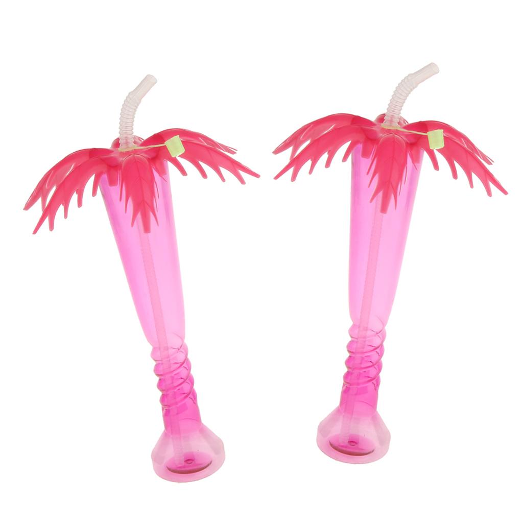 3pcs Tropical Palm Tree Luau Yard Cup Hawaiian Summer Beach Party Drinks Cup