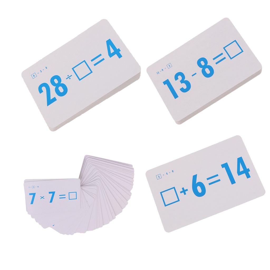 144 Pieces Math Flash Cards for Elementary School Educational Materials
