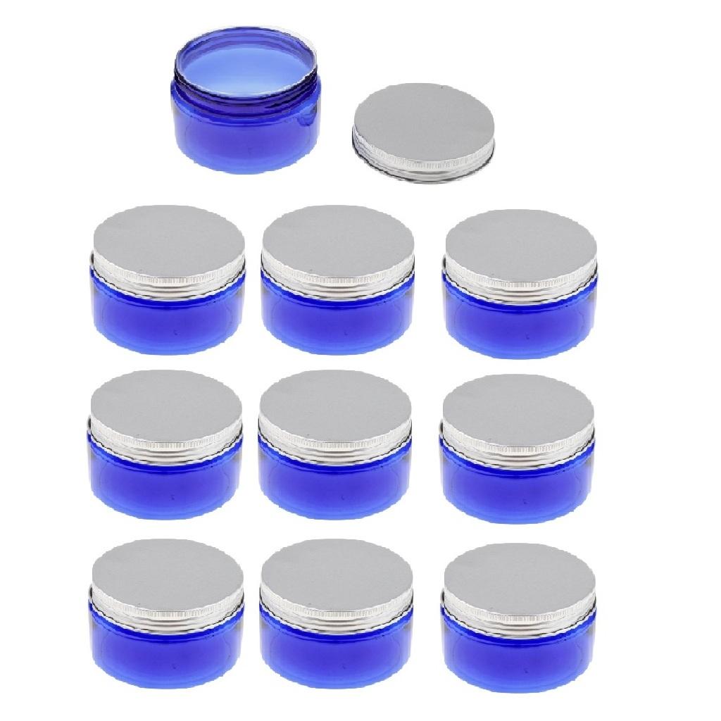 10x Plastic Makeup Jars with Lids Round Powder Cream Cosmetic Pots Container