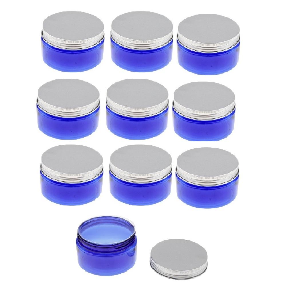 10x Plastic Makeup Jars with Lids Round Powder Cream Cosmetic Pots Container