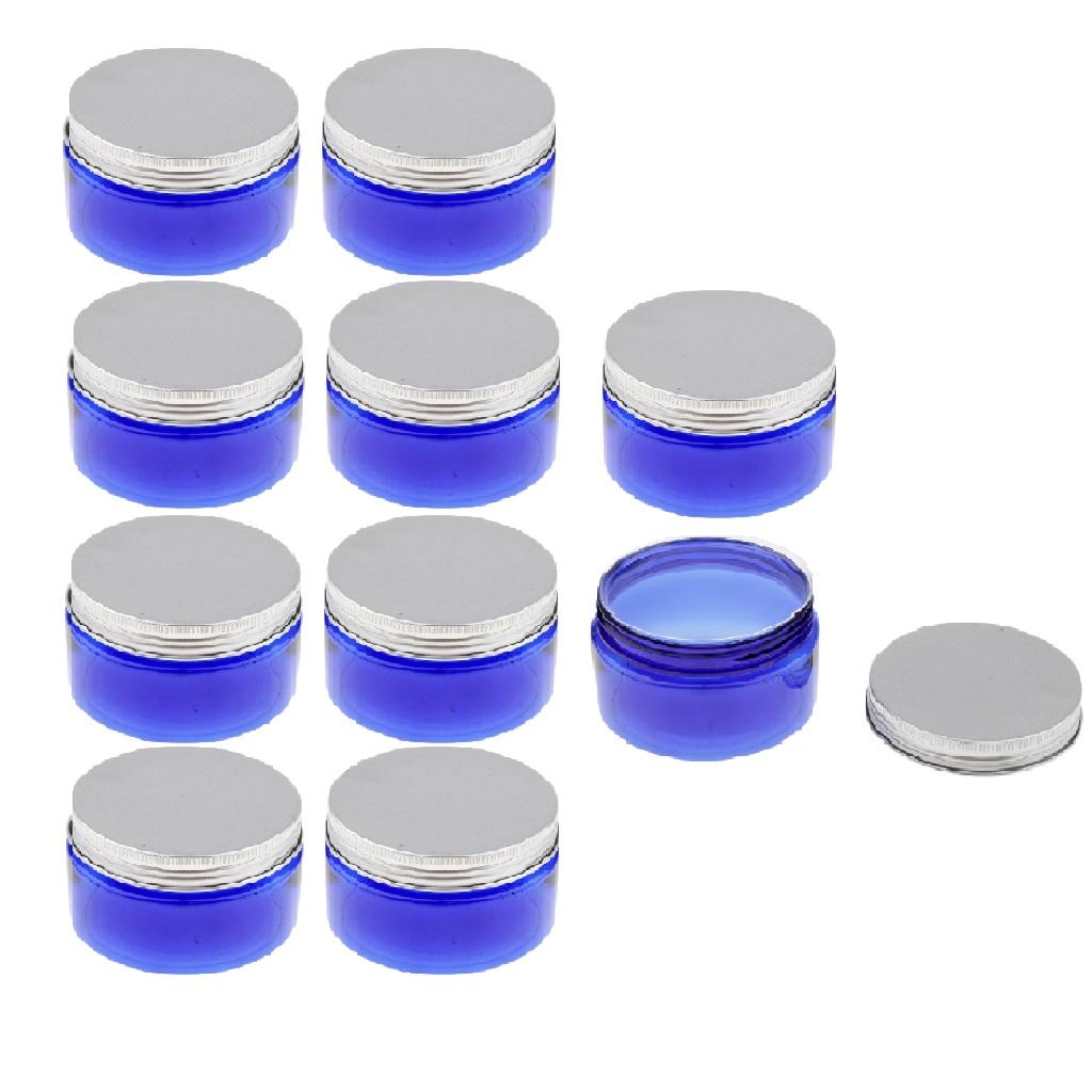 10x Plastic Makeup Jars with Lids Round Powder Cream Cosmetic Pots Container