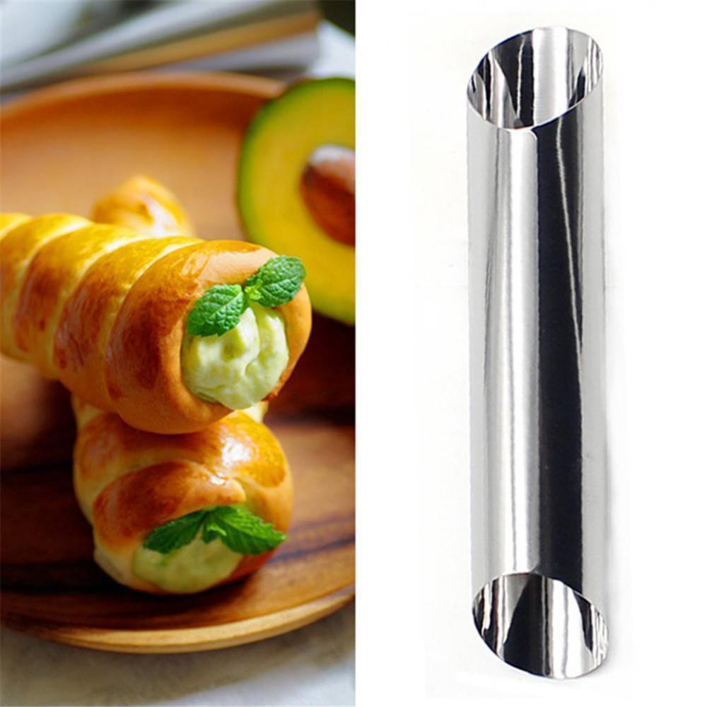 2 pcs Stainless Spiral Tube Anode Baked Croissants DIY Horn Baking Cake Mold