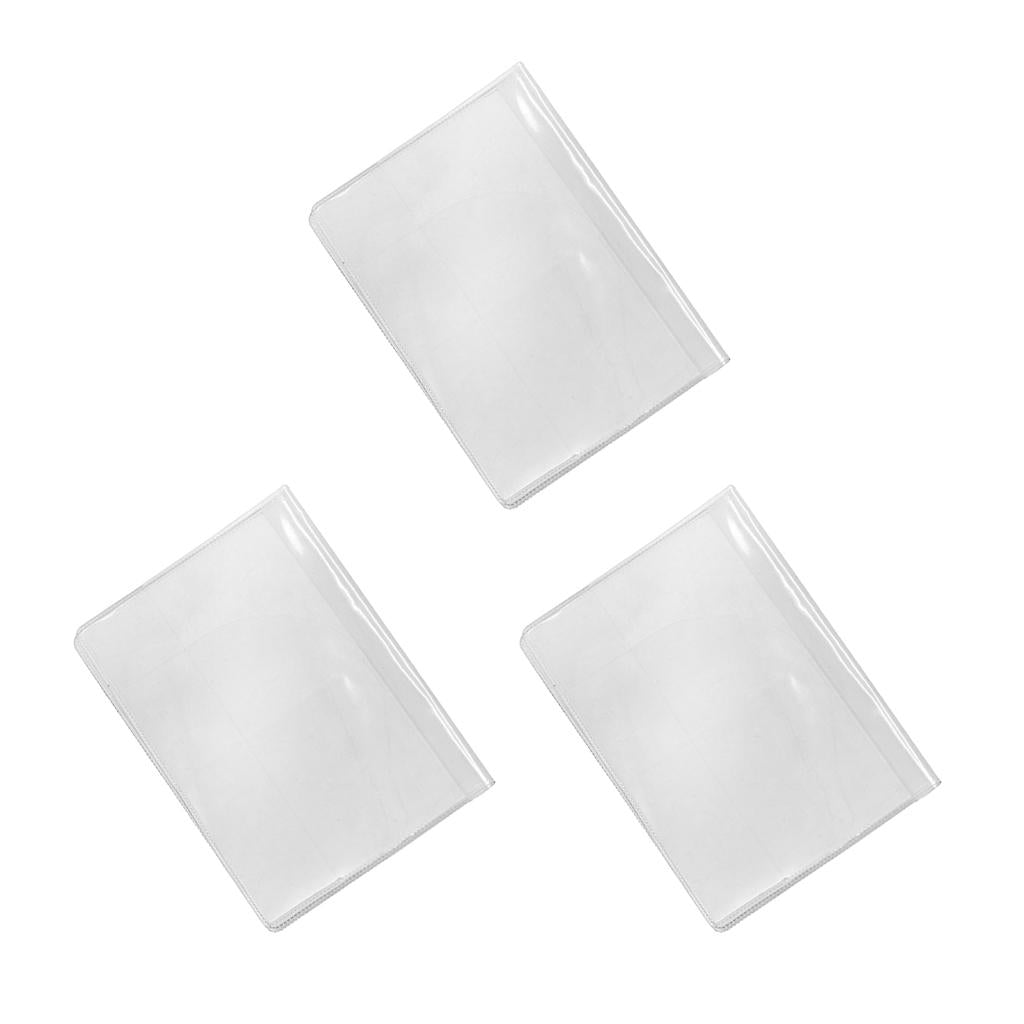 3Pieces Waterproof Passport Cover Plastic ID Card Protector Case Clear