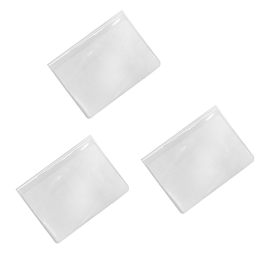 3Pieces Waterproof Passport Cover Plastic ID Card Protector Case Clear