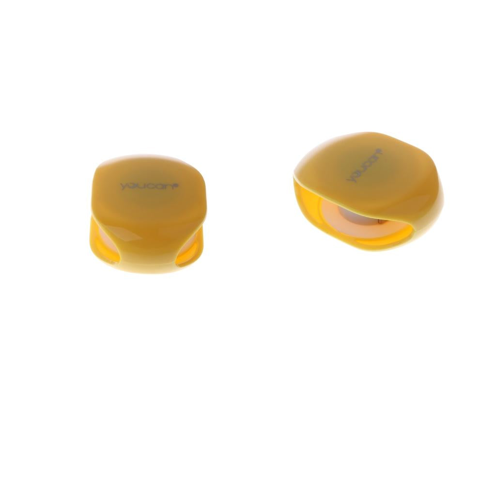 2 Pieces Cable Organizer Wrap Wire Winder Earphone Headphone Holder Yellow