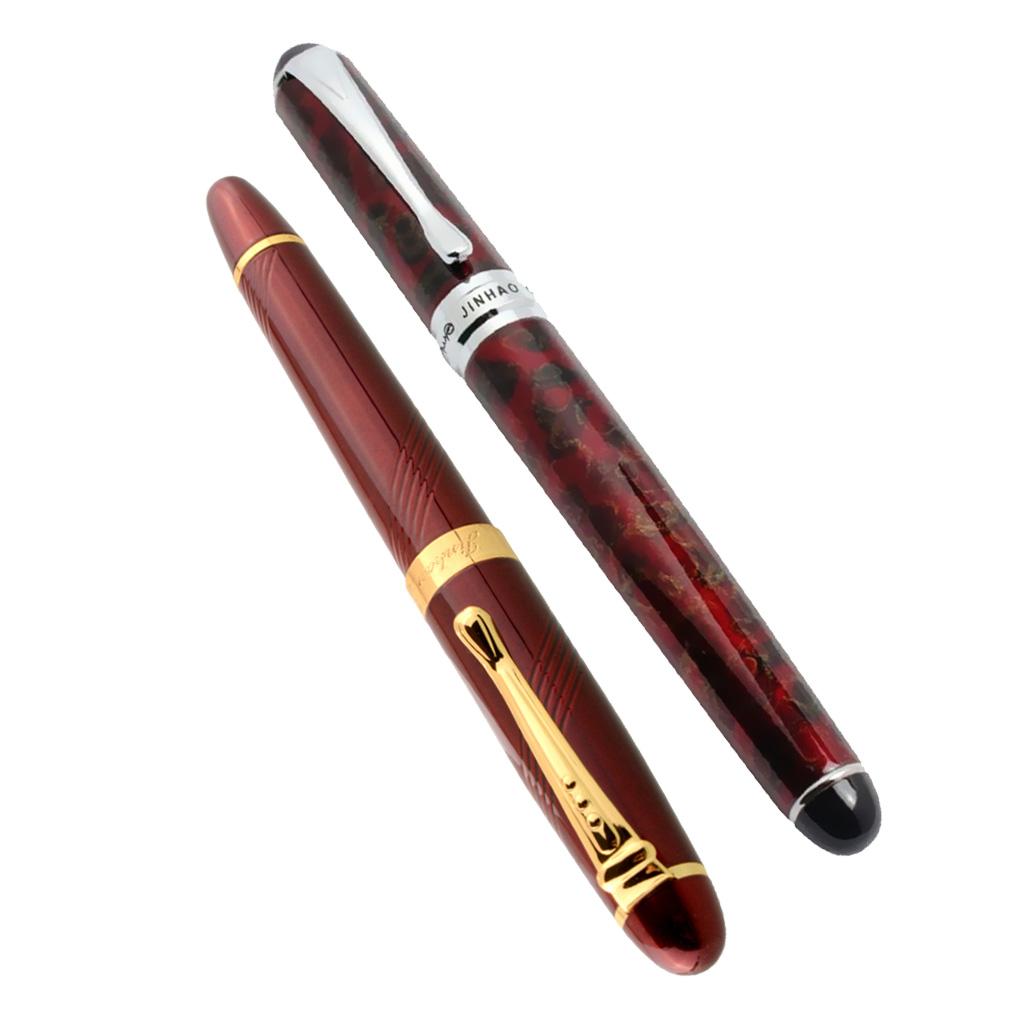 2pcs Luxury Jinhao X450 X750 Fine Nib Fountain Pen Ink Pens Red & Ice Red