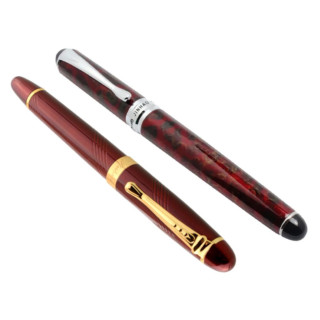 2pcs Luxury Jinhao X450 X750 Fine Nib Fountain Pen Ink Pens Red & Ice Red