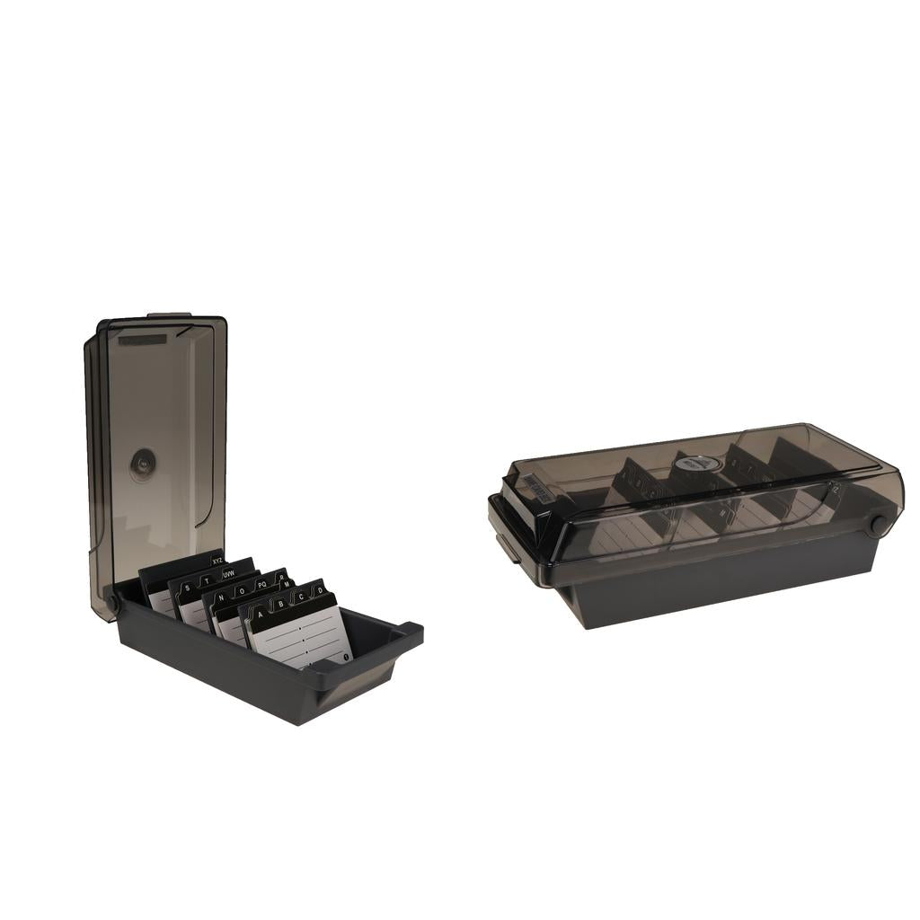 2 Pack Business Name Card Holder Box File Card Organizer Box Large Capacity