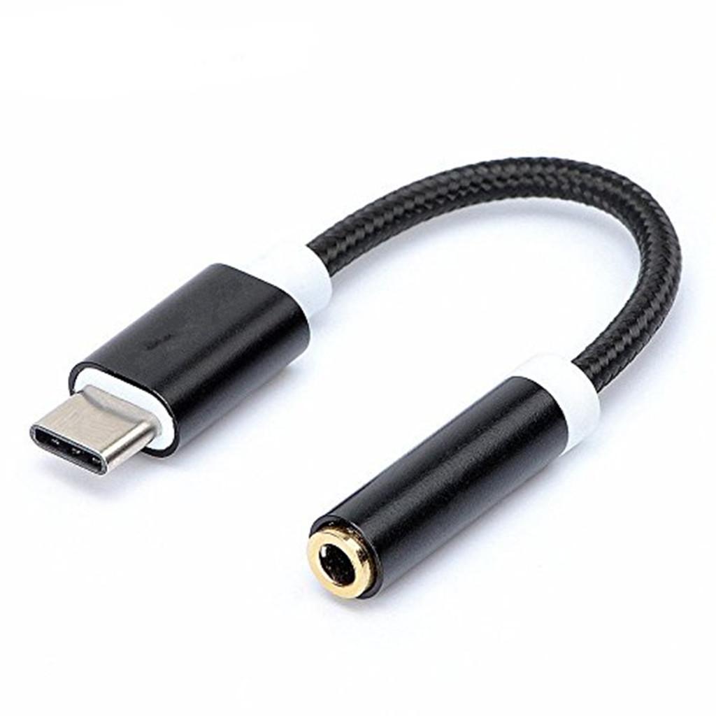5 X USB-C Type C to 3.5 mm Headphone Jack Adapter Earphone Audio Cable Black