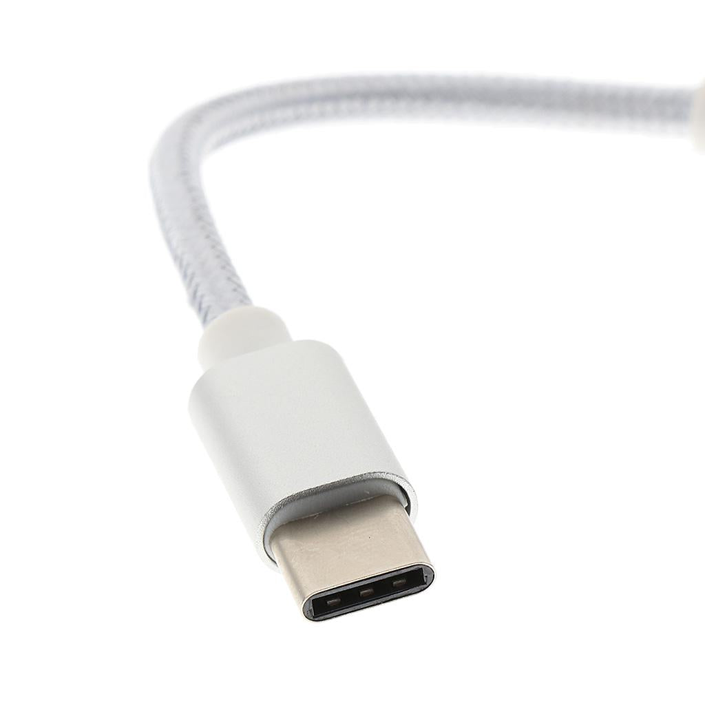 5 XUSB-C Type C to 3.5 mm Headphone Jack Adapter Earphone Audio Cable Silver