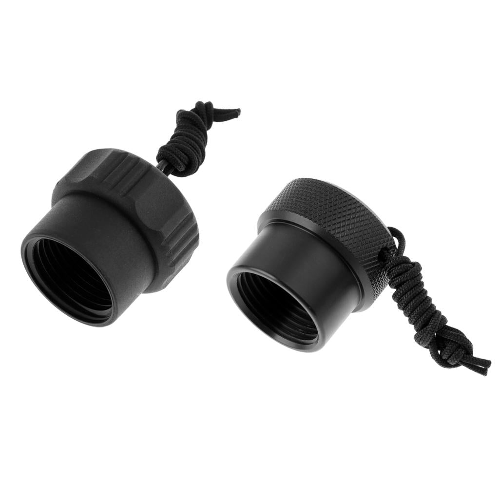 2 Pieces Scuba Diving Dive DIN Regulator Tank Valve Threaded Dust Plug Cap