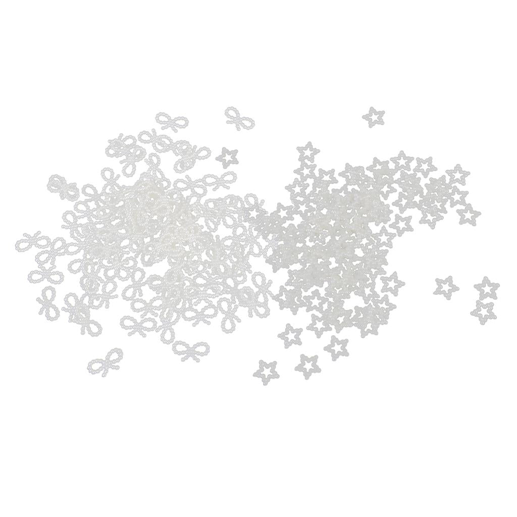 200Pcs Pearls Cabochon Embellishments Craft Decoration Star Bowknot Shaped